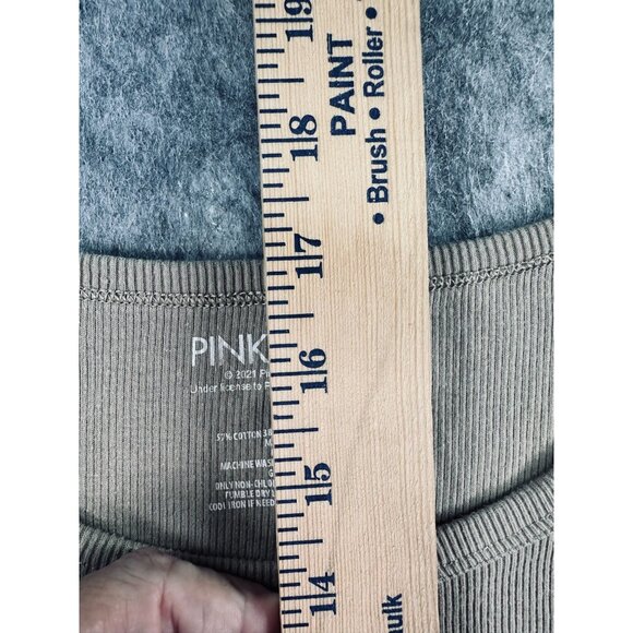 Pink Floyd Girls Youth XL Cropped Tank Top Tan Rock n Roll New York City Graphic - Picture 5 of 6